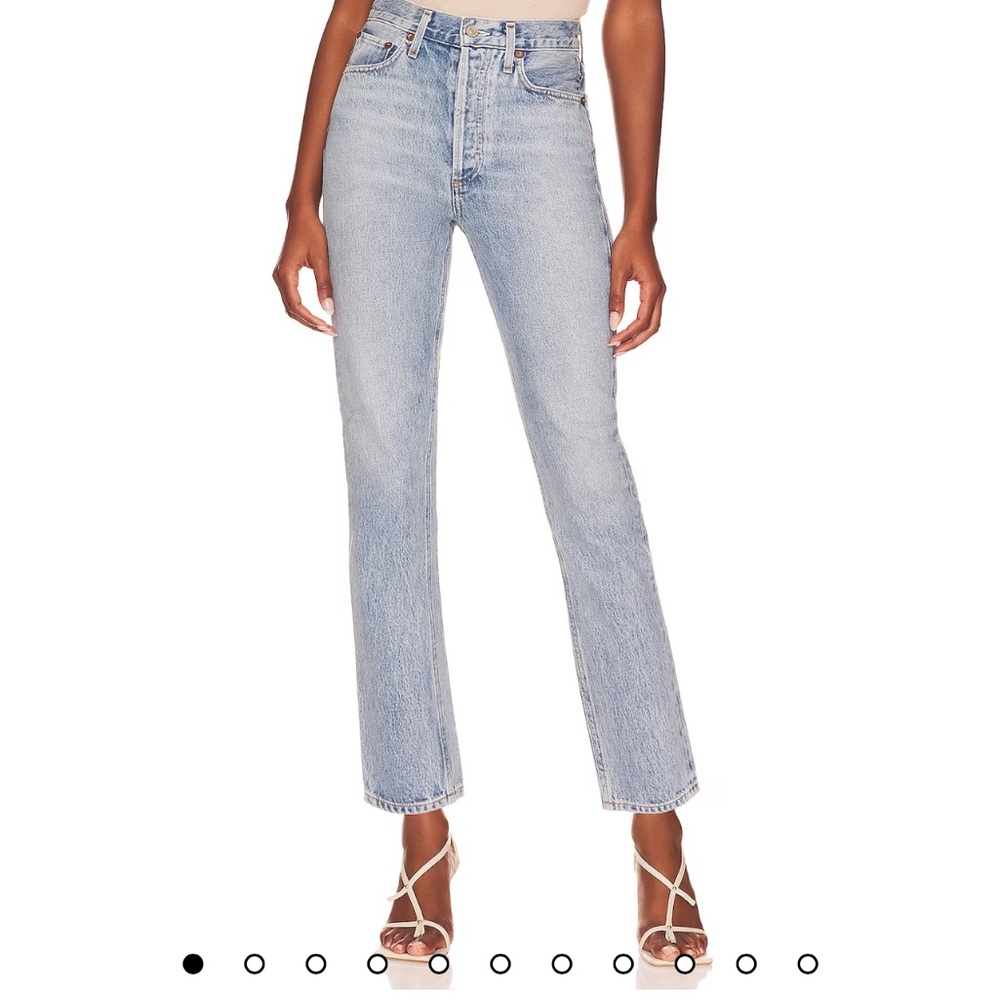 agolde high rise riley crop in renewal